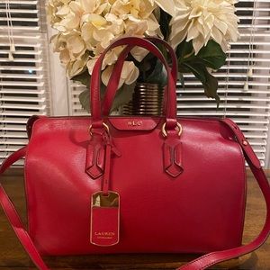 Ralph Lauren red leather bag.